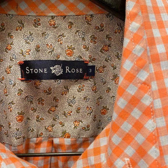 Stone Rose Peach Checkerboard Dress Shirt - Picture 3 of 3